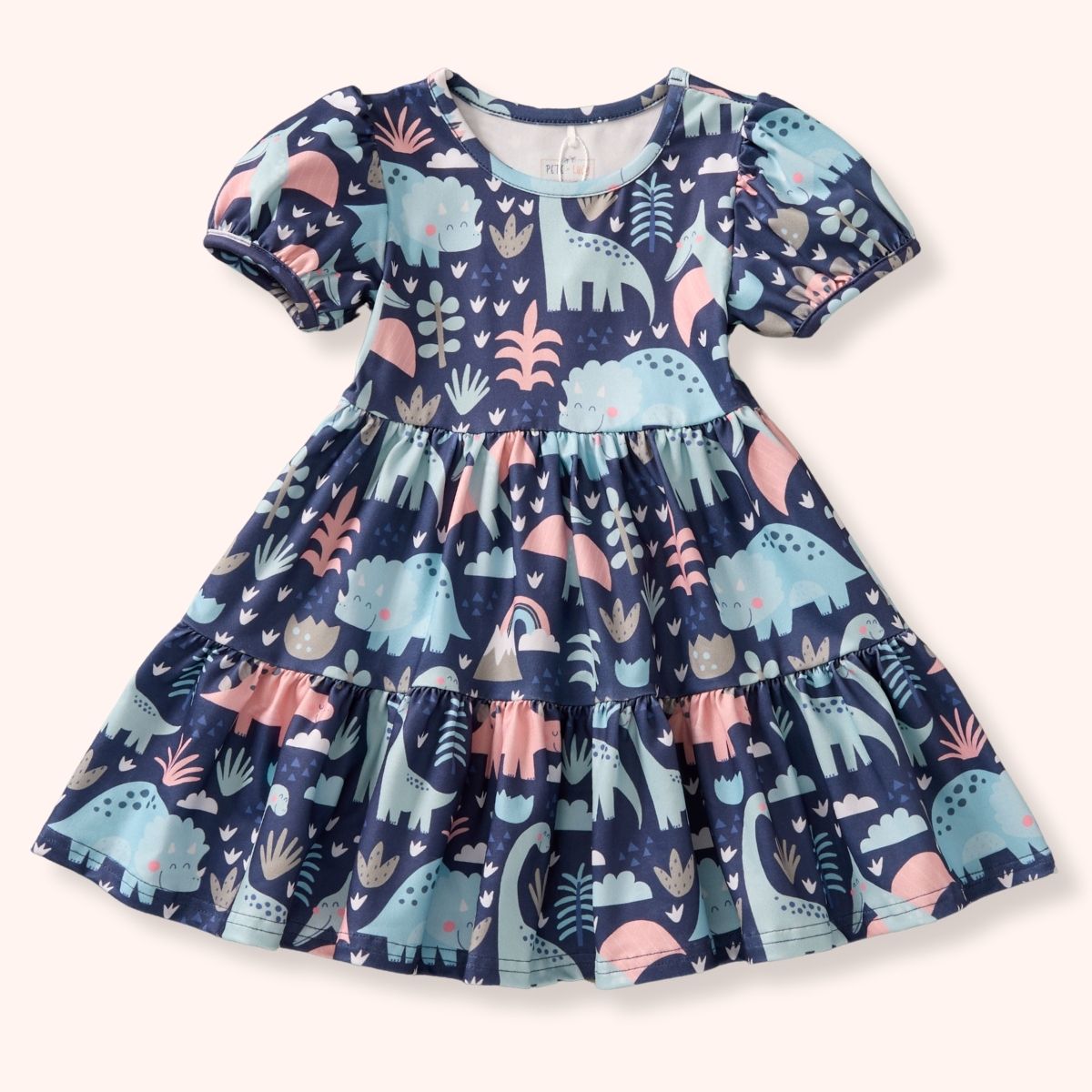 dinosaur dress White XL Display dress is a size 3t on a size 3t mannequin Toddler t rex costume |