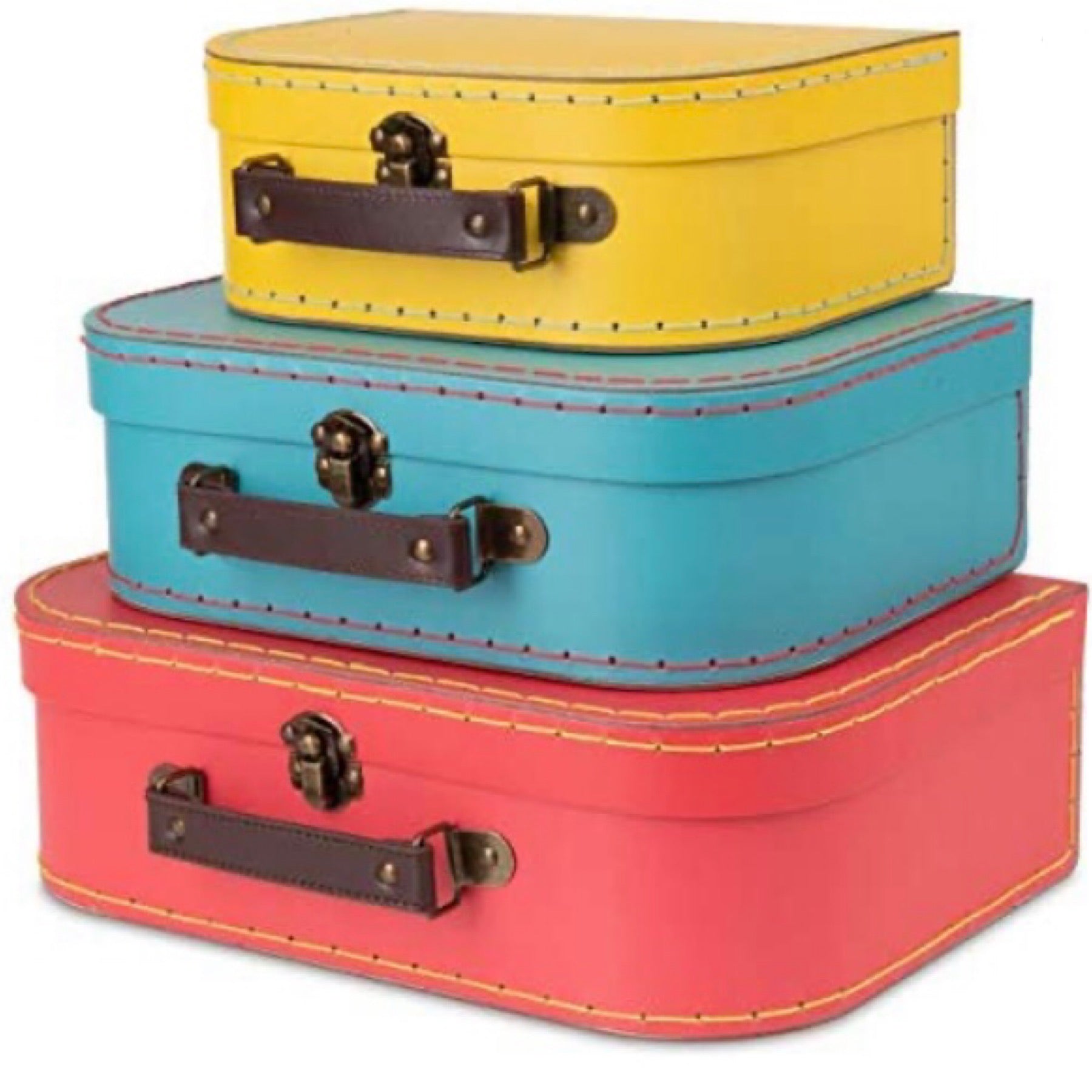 Multi-Colored Set of 3 Suitcases