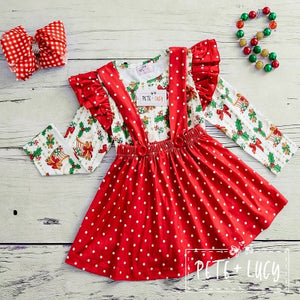 Christmas Mistletoe Suspender Dress