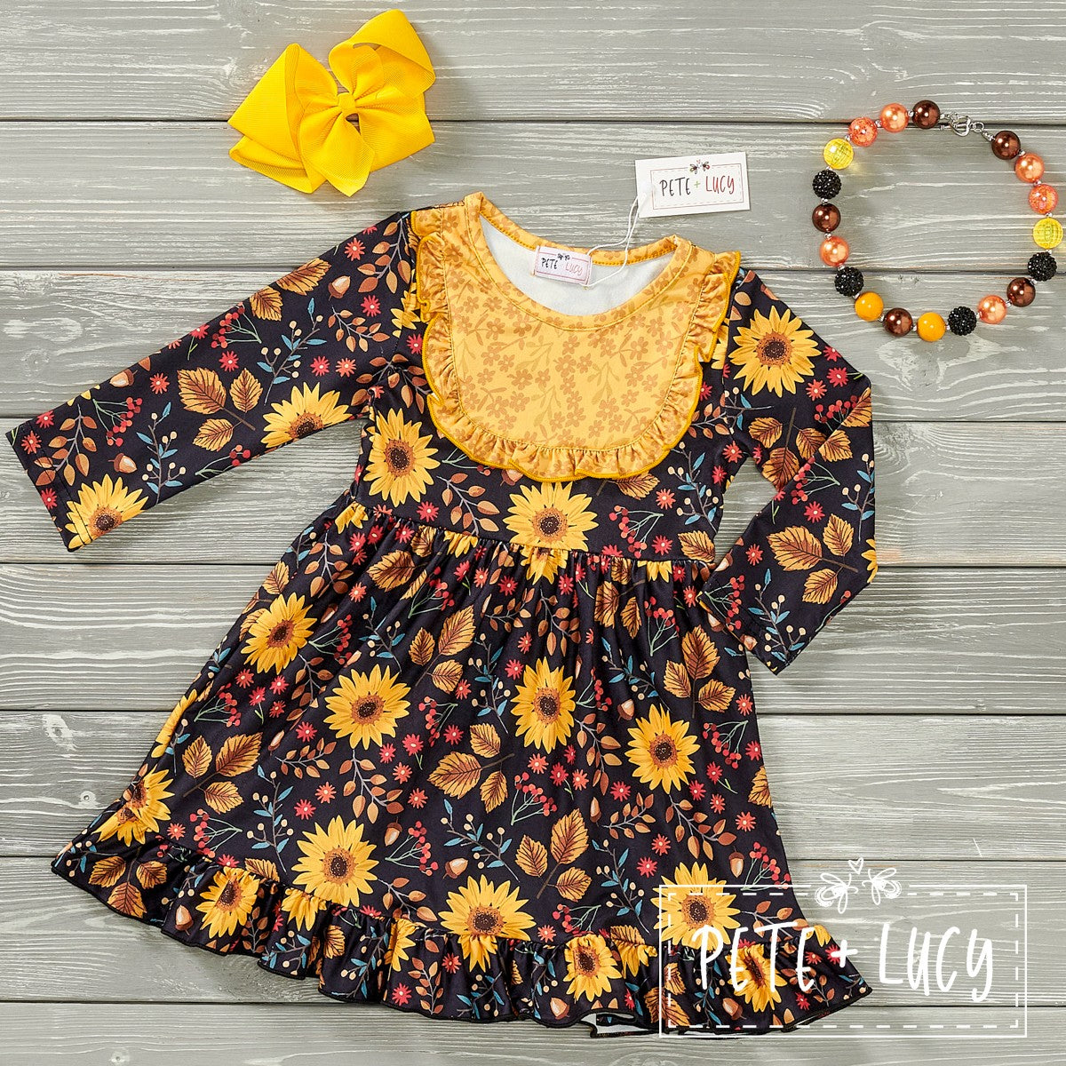 Dancing with Sunflowers Dress by Pete & Lucy