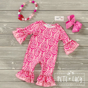 Pete + Lucy Pink Moroccan Girl Infant Romper