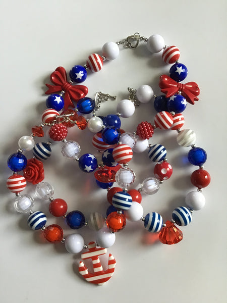 Serendipity's Closet sweet miss Abigail patriotic necklaces