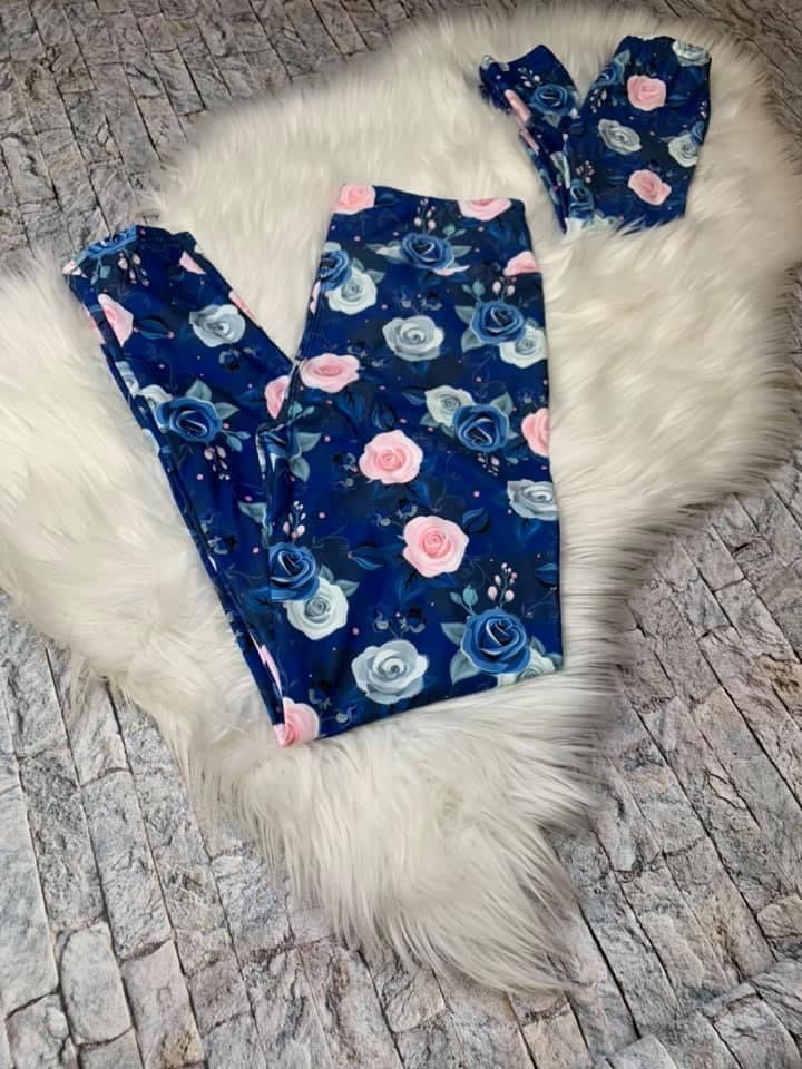 Serendipity's Closet HoneyBEES mommy and me floral rose leggings