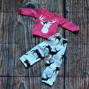 18” Doll Outfit - Light Pink Deer Set