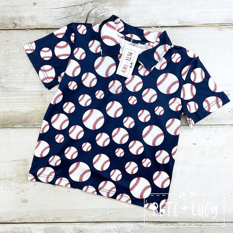 Batter Up Polo Shirt by Pete + Lucy