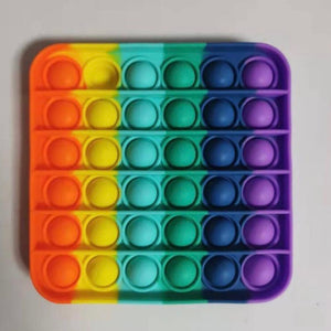 Fidget Popper - Rainbow Colors in Square Shape