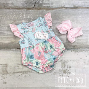 Pete + Lucy Serendipity’s Closet Birdcage Beauties Infant Girl’s Romper