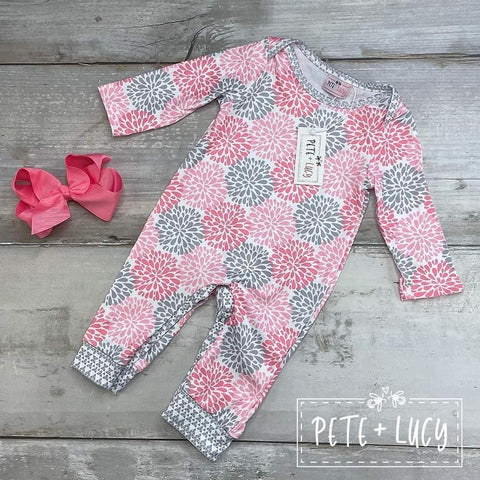 Pink Dahlias Romper by Pete + Lucy