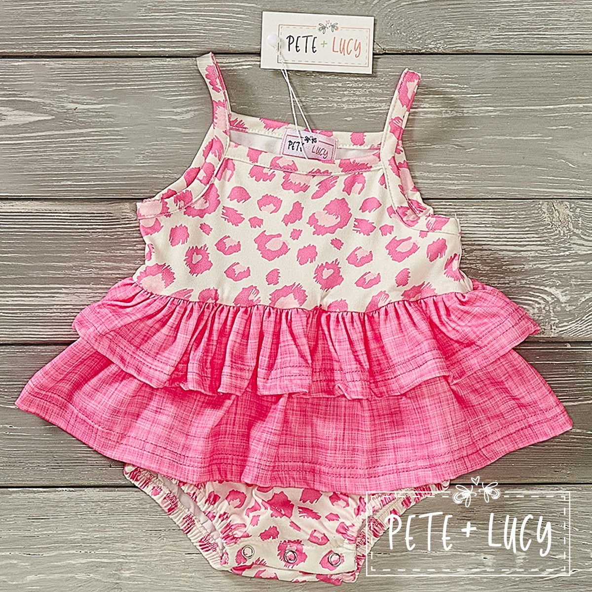 Pink Safari Infant Girl's Romper by Pete + Lucy