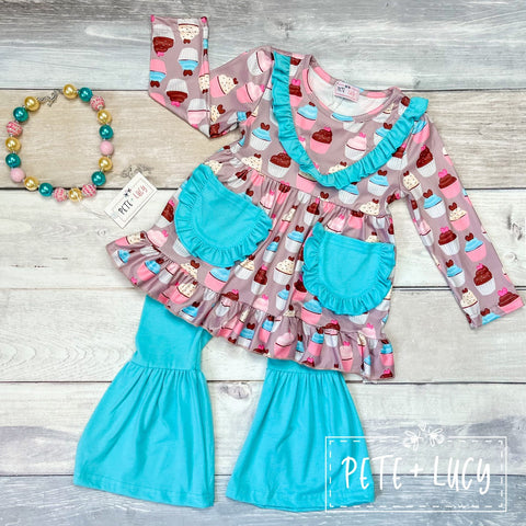 Sweet Cupcake 2-Piece Pant Set